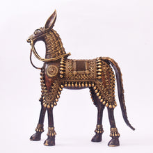 Load image into Gallery viewer, Bastar Art | Detailed Dhokra art Horse | Tribal Handicraft | BA008