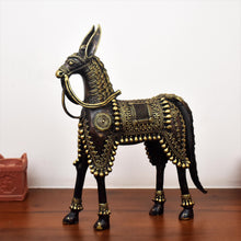 Load image into Gallery viewer, Bastar Art | Detailed Dhokra art Horse | Tribal Handicraft | BA008