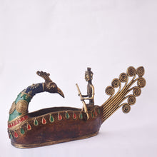 Load image into Gallery viewer, Bastar Art | Dhokra Peacock Boat | Tribal Handicraft | BA009