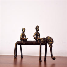 Load image into Gallery viewer, Bastar Art | Elephant with two riders | Tribal Handicraft | Home decor | BA030