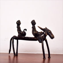 Load image into Gallery viewer, Bastar Art | Bell Metal Bull with Two Rider | Tribal Handicraft | BA029