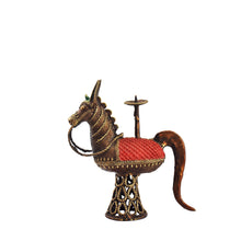 Load image into Gallery viewer, Bastar Art | Horse Candle Stand | Tribal Handicraft | BA038