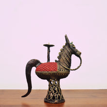 Load image into Gallery viewer, Bastar Art | Horse Candle Stand | Tribal Handicraft | BA038