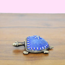 Load image into Gallery viewer, Turtle Dhokra Art Blue | Tribal Handicraft | Home decor | Bastar Art | BA041
