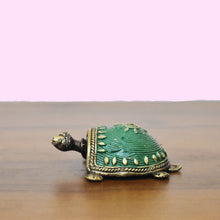 Load image into Gallery viewer, Turtle Dhokra Art Blue | Tribal Handicraft | Home decor | Bastar Art | BA041
