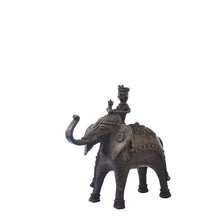 Load image into Gallery viewer, Elephant With Rider | Dhokra Art | Tribal Handicraft | Home decor | Bastar Art | BA048