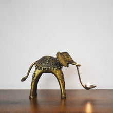 Load image into Gallery viewer, Elephant Candle | Dhokra Art | Tribal Handicraft | Home decor | Bastar Art | BA050