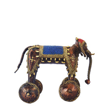 Load image into Gallery viewer, Elephant on wheels Dhokra Art | Tribal Handicraft | Home decor | Bastar Art | BA052