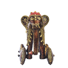 Load image into Gallery viewer, Elephant on wheels Dhokra Art | Tribal Handicraft | Home decor | Bastar Art | BA052