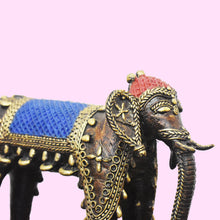 Load image into Gallery viewer, Elephant on wheels Dhokra Art | Tribal Handicraft | Home decor | Bastar Art | BA052
