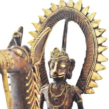 Load image into Gallery viewer, Horse with rider Dhokra Art | Tribal Handicraft | Home decor | Bastar Art |BA056