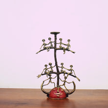 Load image into Gallery viewer, Bastar Art | Tribal Candle Stand | Tribal Handicraft | Home decor | BT013
