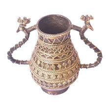 Load image into Gallery viewer, Bastar Art | Dhokra Art Brass Vase | Tribal Handicraft | Home decor | BU005