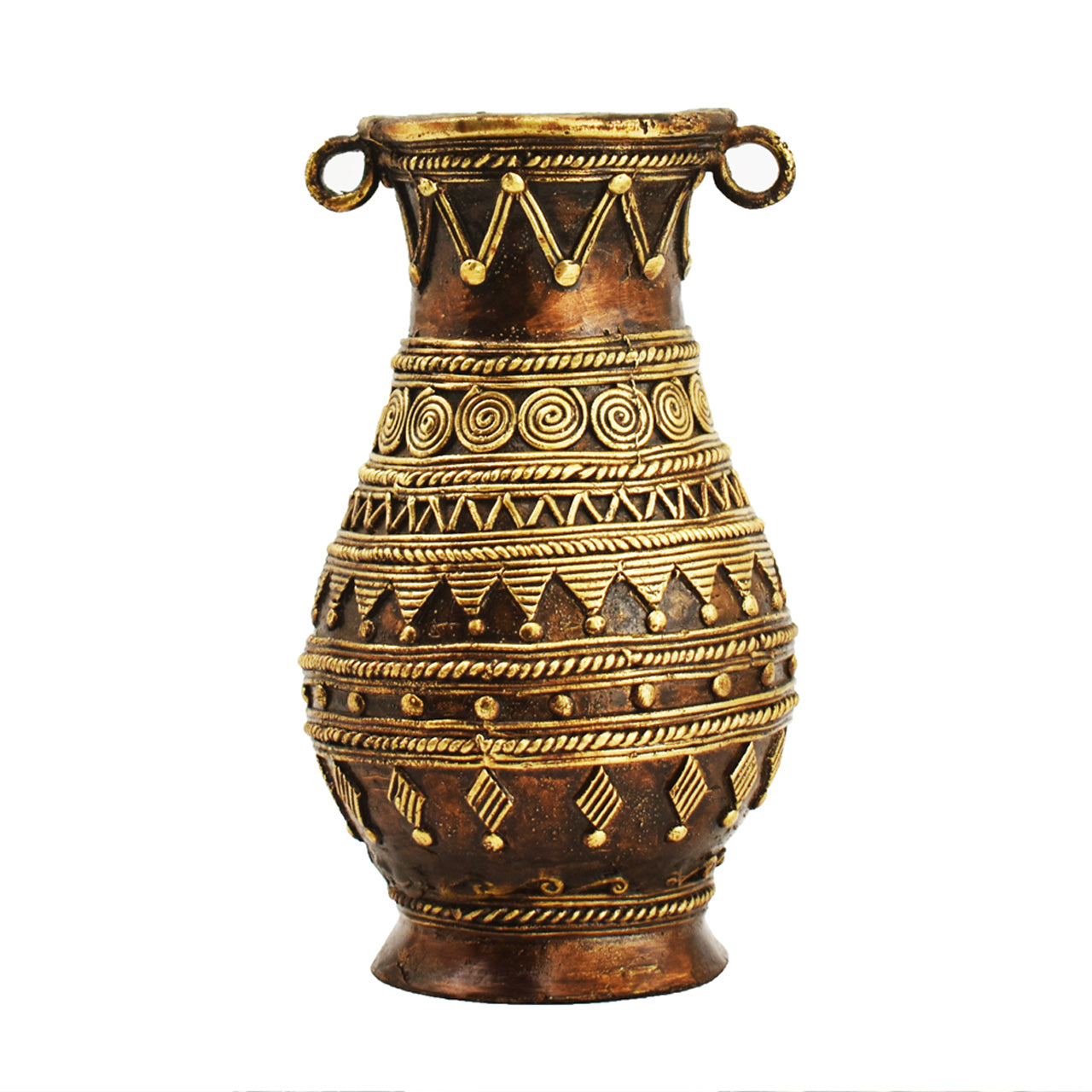 Bastar Art Beautiful Brass Vase Tribal Handicraft Home decor BU006
