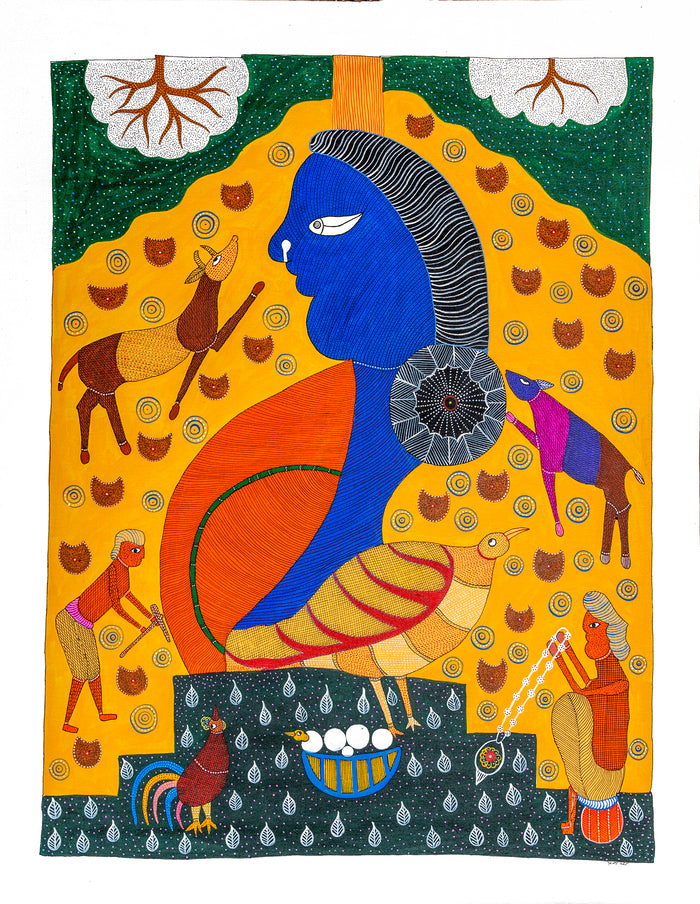 Tribal Culture Painting | Gond Art | Bastar Art | Home Décor | Printed Tribal Painting | Wall décor BG029