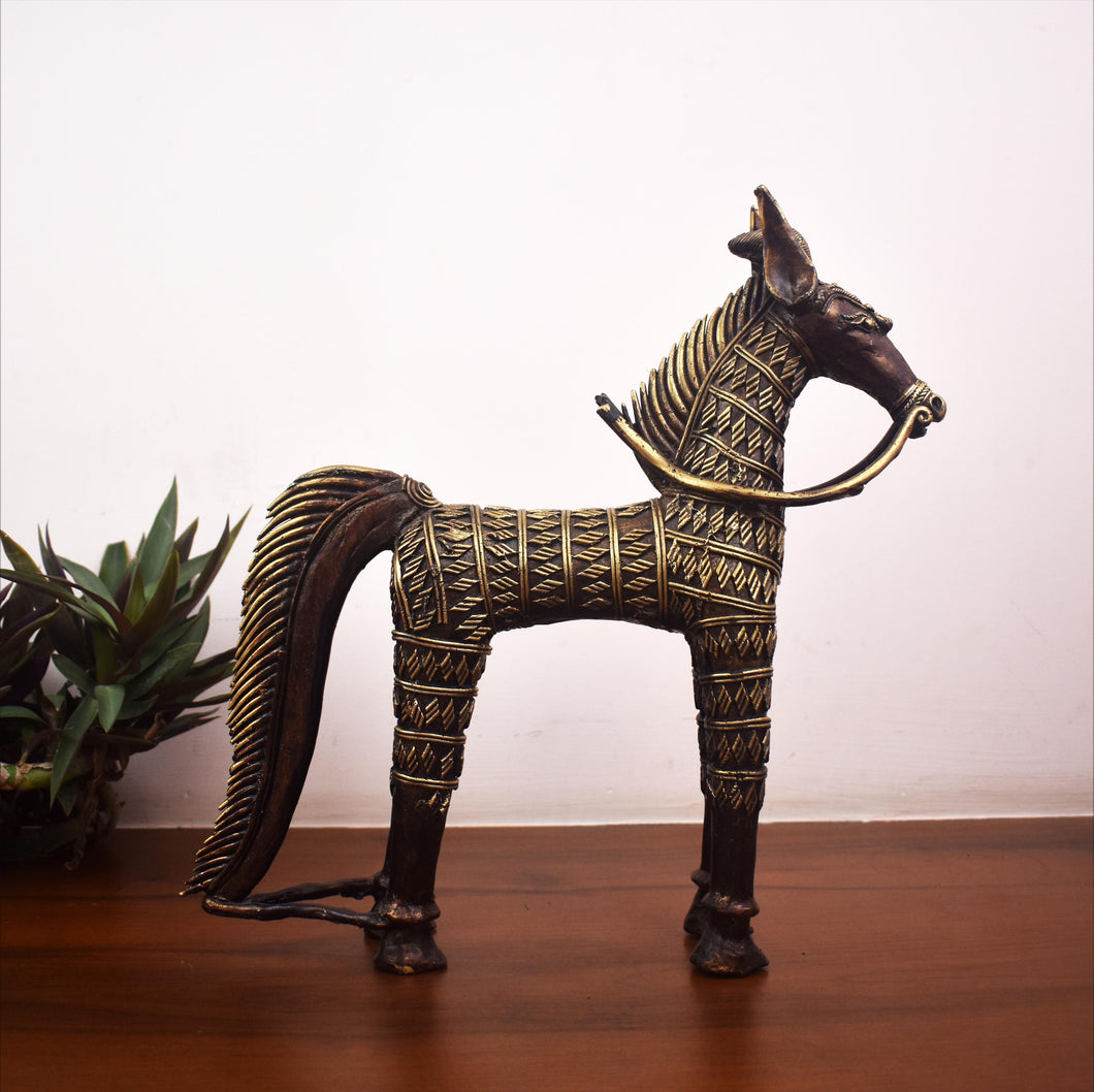 Bastar Art | Bell Metal Horse | Tribal Handicraft | BA006
