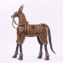 Load image into Gallery viewer, Bastar Art | Detailed Dhokra art Horse | Tribal Handicraft | BA008
