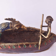Load image into Gallery viewer, Bastar Art | Dhokra Peacock Boat | Tribal Handicraft | BA009
