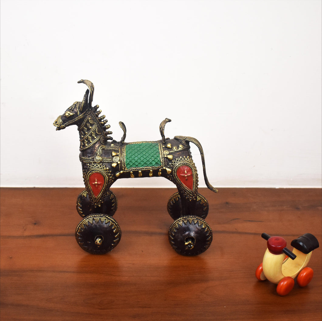 Bastar Art | Horse on wheels| Tribal Handicraft | Home decor | BA014