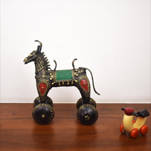 Load image into Gallery viewer, Bastar Art | Horse on wheels| Tribal Handicraft | Home decor | BA014

