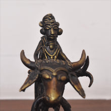Load image into Gallery viewer, Bastar Art | Bell Metal Bull with Two Rider | Tribal Handicraft | BA029
