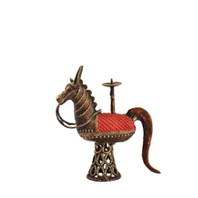 Load image into Gallery viewer, Bastar Art | Horse Candle Stand | Tribal Handicraft | BA038
