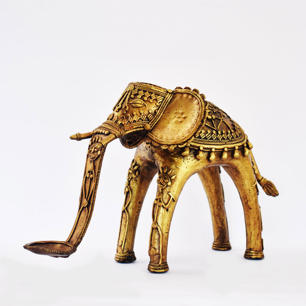 Elephant Candle | Dhokra Art | Tribal Handicraft | Home decor | Bastar Art | BA050