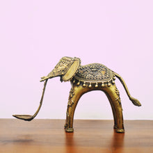 Load image into Gallery viewer, Elephant Candle | Dhokra Art | Tribal Handicraft | Home decor | Bastar Art | BA050
