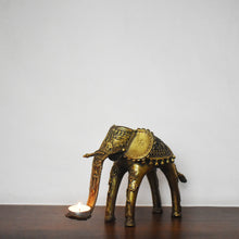 Load image into Gallery viewer, Elephant Candle | Dhokra Art | Tribal Handicraft | Home decor | Bastar Art | BA050
