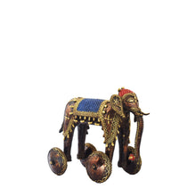 Load image into Gallery viewer, Elephant on wheels Dhokra Art | Tribal Handicraft | Home decor | Bastar Art | BA052
