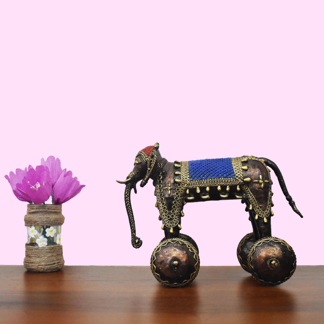 Elephant on wheels Dhokra Art | Tribal Handicraft | Home decor | Bastar Art | BA052