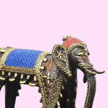 Load image into Gallery viewer, Elephant on wheels Dhokra Art | Tribal Handicraft | Home decor | Bastar Art | BA052
