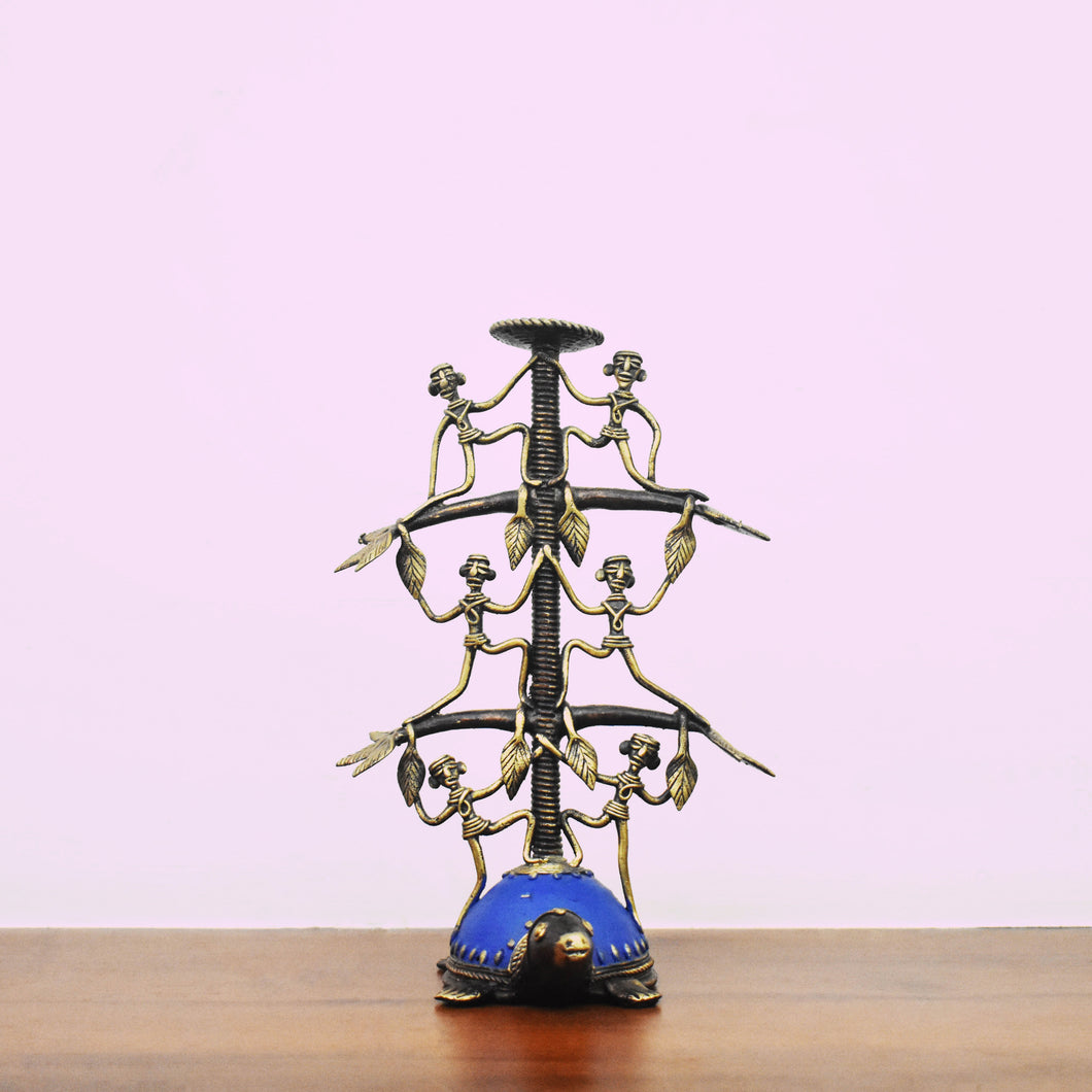 Bastar Art | Colored Turtle Candle Stand | Tribal Handicraft | Home decor | BT014