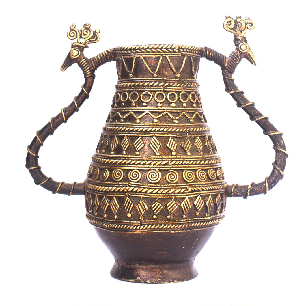 Bastar Art | Dhokra Art Brass Vase | Tribal Handicraft | Home decor | BU005